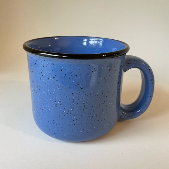 Blue Speckled Ceramic Camp Style Mug 12 Oz - Picture 2 of 14